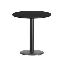 Emma + Oliver - 24" Round Laminate Table Top with 18" Round Table Height Base - Black