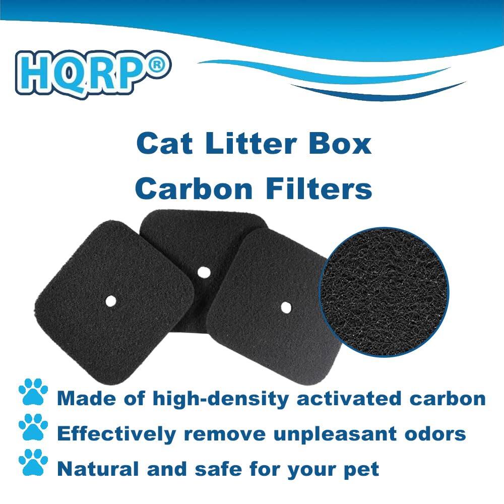 HQRP® Cat Litter Box Carbon Filters

Made of high-density activated carbon  
Effectively remove unpleasant odors  
Natural and safe for your pet