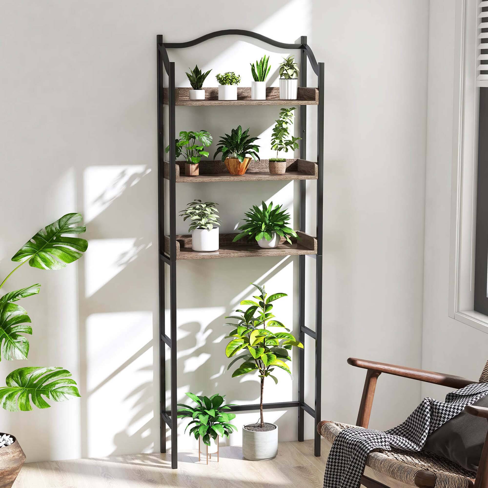 Alt View 4. Costway - Costway 3-Tier Over-The-Toilet Bathroom Spacesaver Storage Rack Standing Shelf Organizer Black - Black.