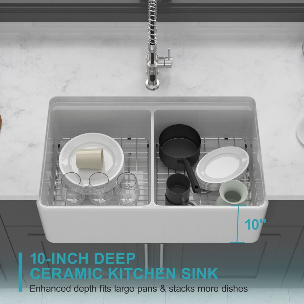 10" 10-INCH DEEP | Enhanced CERAMIC depth fits KITCHEN large pans & stacks SINK more dishes