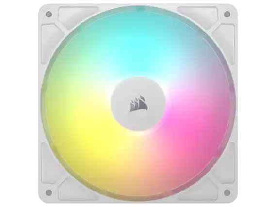 Front. CORSAIR - CORSAIR RS140 ARGB PWM 140mm Fan - White - Daisy-Chain PWM/ARGB - AirGuide Cooling - Magnetic Bearing - White.
