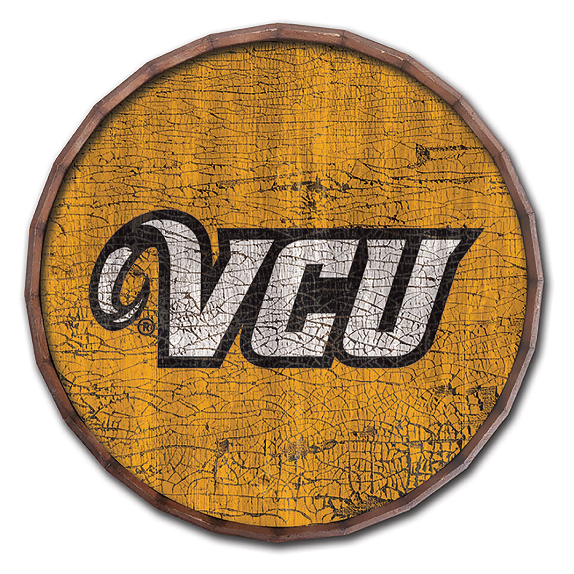 VCU Rams 24" Cracked Color Barrel Top Sign