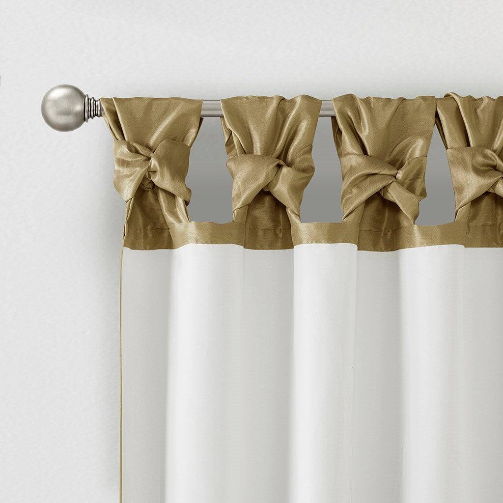 Alt View 6. BreeBe - Twist Tab Lined Window Curtain Panel Bronze 50x120' - Bronze.