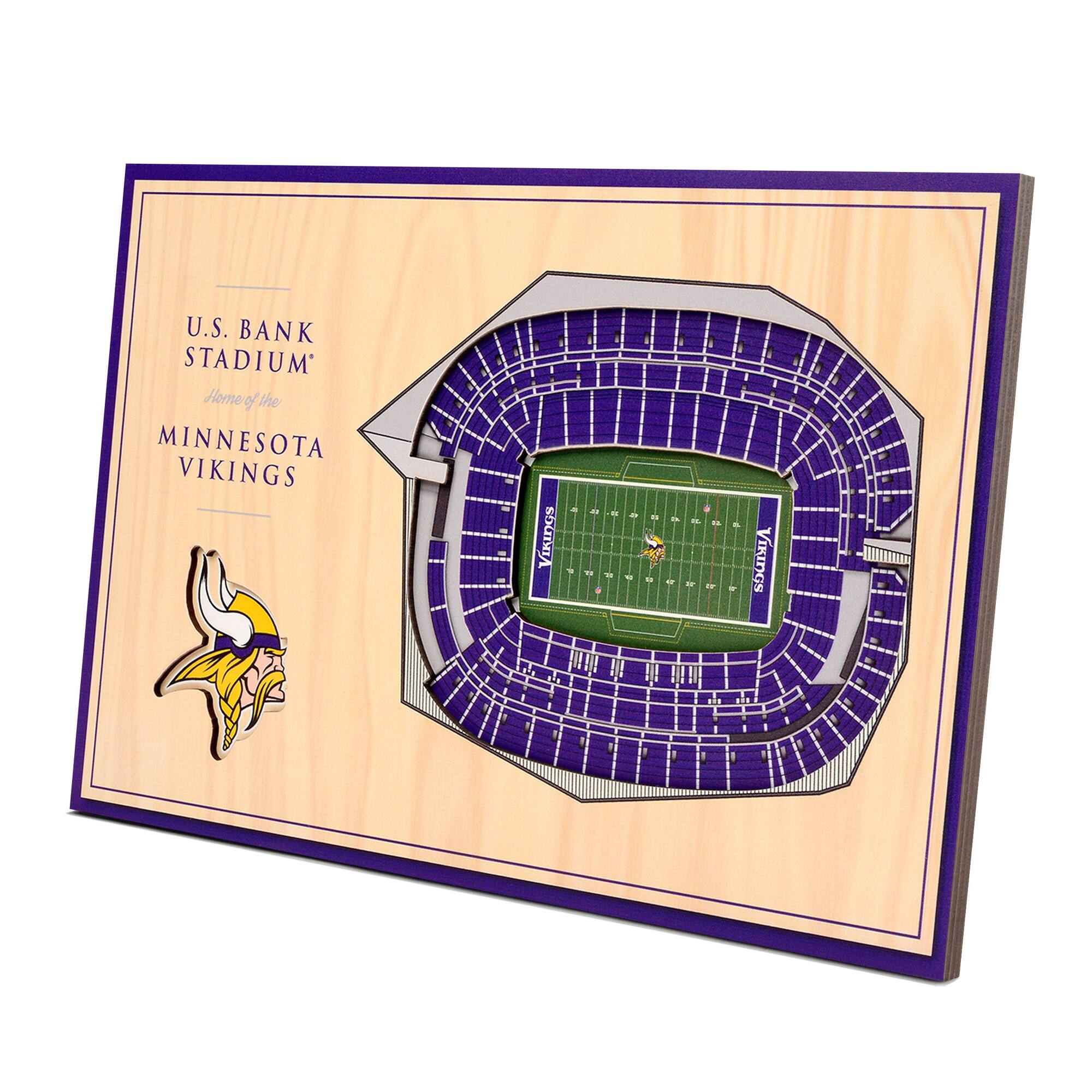 YouTheFan - Minnesota Vikings 14'' x 10.5'' 3D StadiumViews Desktop Display - Brown