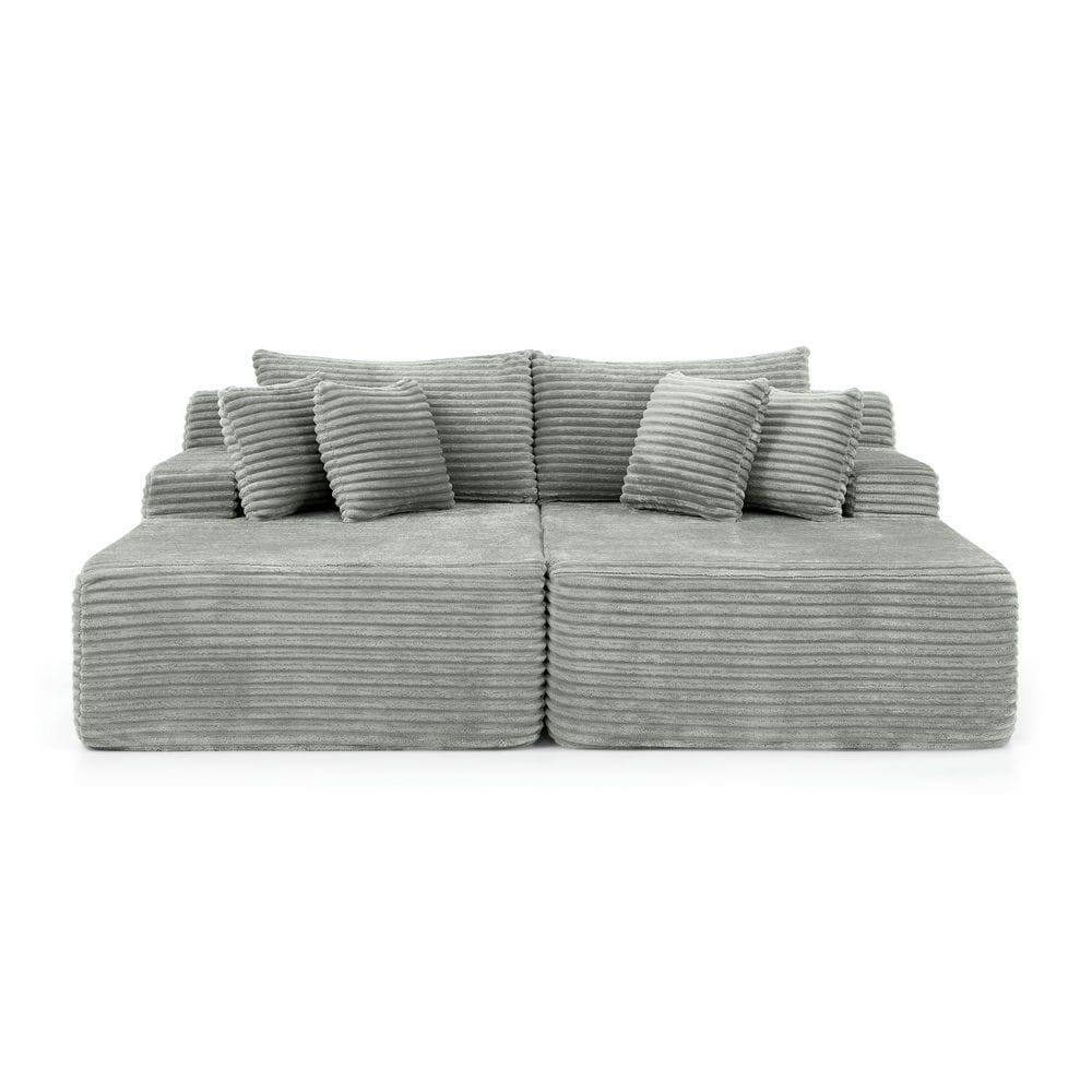Alt View 5. Kadyn - 2-Person Velvet Lounge Sofa, Compressed Fluffy Design with Instant Setup, Modern Indoor Loveseat, Gray - Gray.