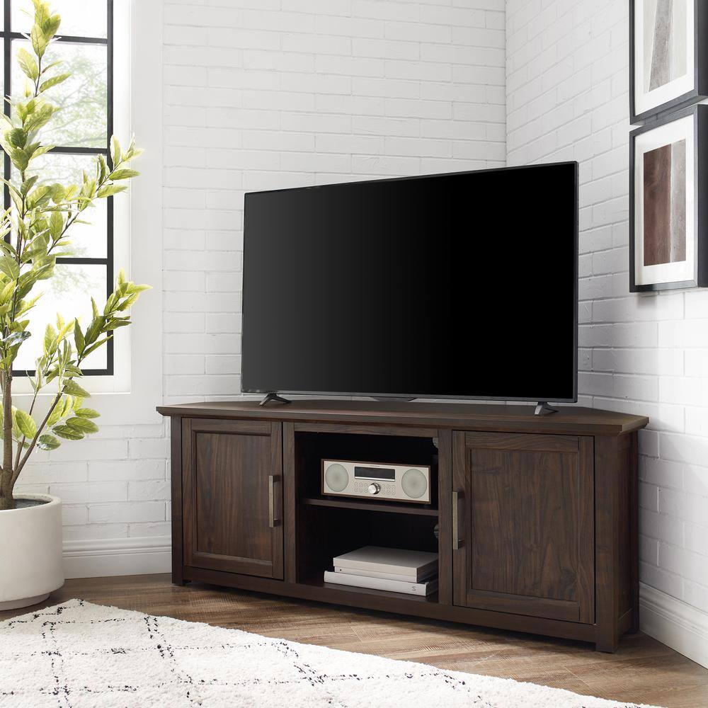 Alt View 1. Crosley Furniture - Camden Corner Tv Stand For 65+ Inch Tv - Brown.