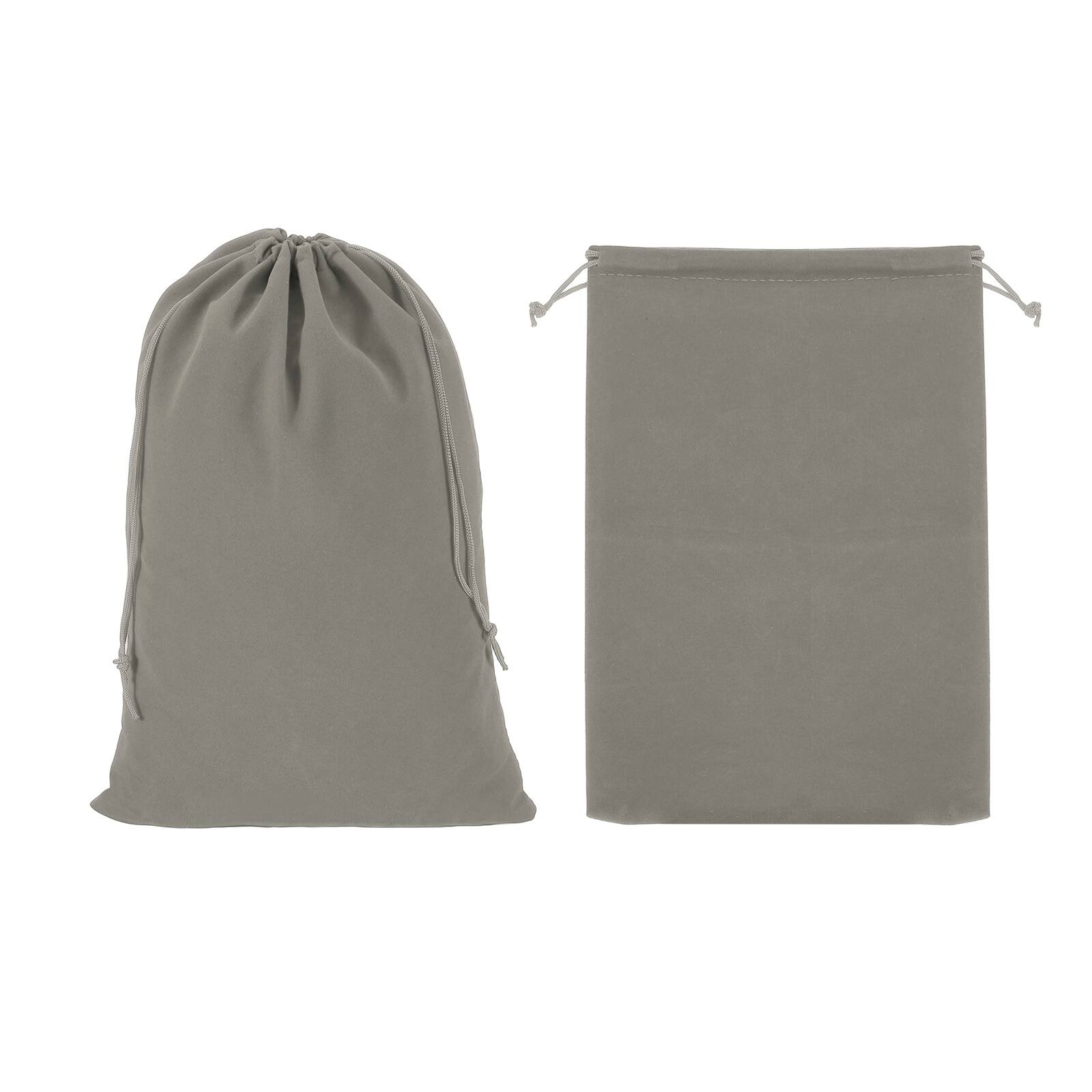 Front. Unique Bargains - Headphone Bag, 2pcs 15.75x11.81 Inch Travel Headset Carrying Storage Pouch Soft Drawstring for Over-Ear Headphones - Gray.