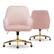 Alt View 21. Serta - Chloe Soft Velvet Modern Home Office Chair - Blush Pink - Polished Gold Base.