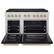 Angle. ZLINE - 48 in. Wide 8 Burner Autograph Paramount Gas Range with DuoPro Burners & Black Doors w/ Bronze Accents (PSGRZ-BLM-48-CB) - Stainless Steel with Black Matte Door.