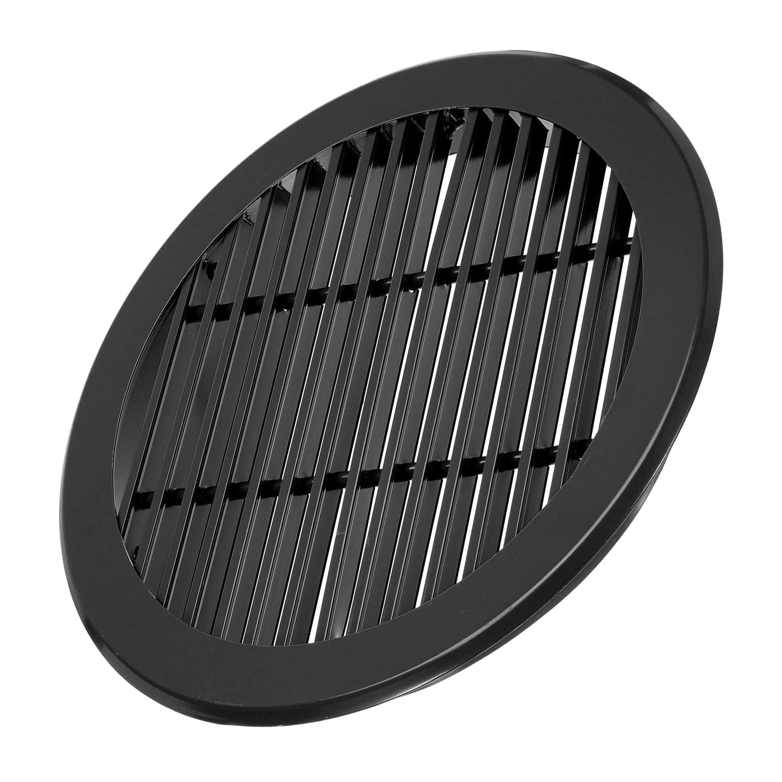 Unique Bargains - 12 Inch Round Ceiling Diffuser, Aluminum Register Circular Outlet Soffit Vent for HVAC Bathroom Kitchen Garage - Black