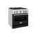 Left. ZLINE - ZLINE 30 in. Classic Satin Steel Gas Range with 4 Burners and Convection Oven (CGRS-BLM-30) - Satin Steel/Black Matte.