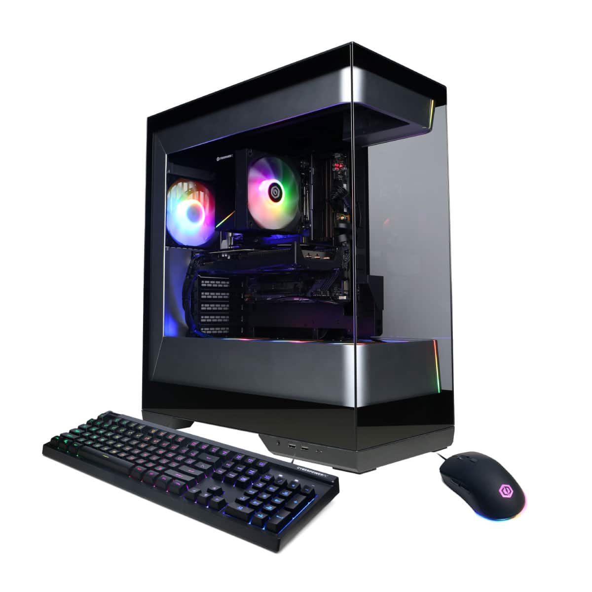 Front. CyberPowerPC - Gaming Desktop - AMD Ryzen 5 9500F - NVIDIA GeForce RTX 5060 Ti 8GB - 16GB DDR5 - 1TB PCIe 4.0 SSD Storage - Black.