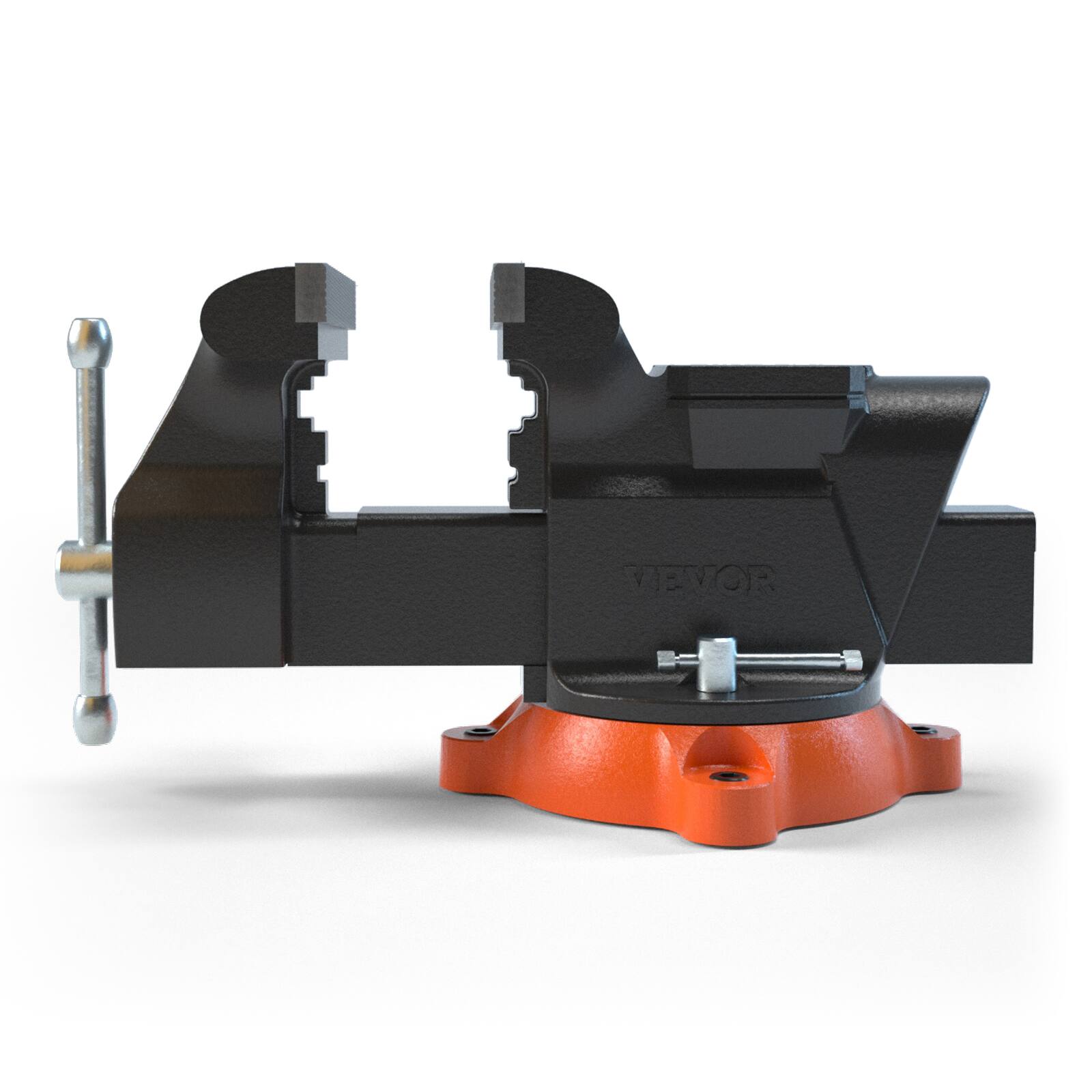 Alt View 5. VEVOR - Bench Vise, 6-inch Jaw Width 5.9-inch Jaw Opening, 360-Degree Swivel Locking Base Multipurpose Vise with Anvil - Dark gray.