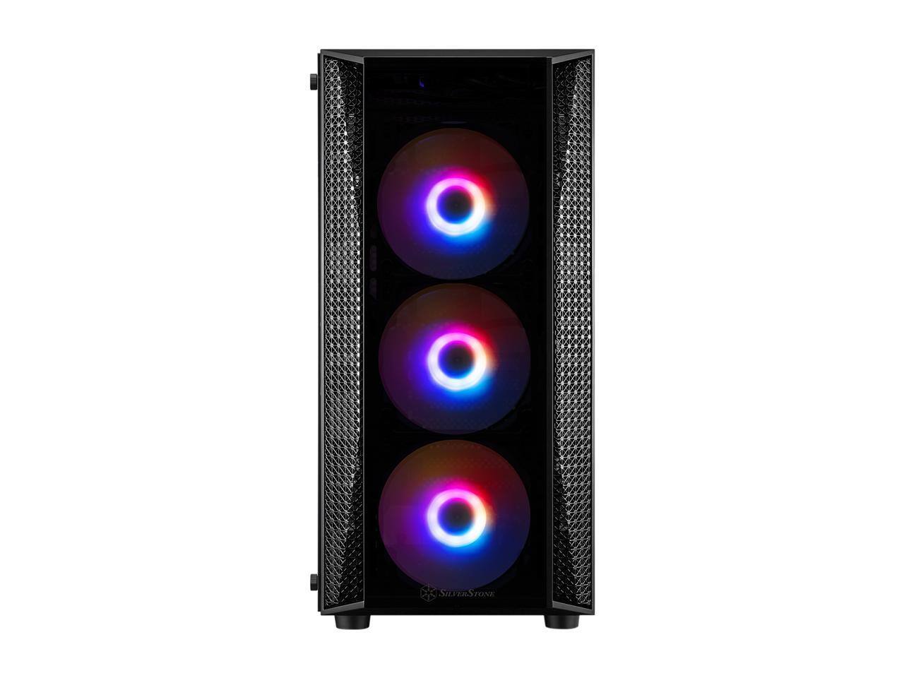 Alt View 2. SilverStone - silverstone fara b1 pro, argb lighting, tempered glass, mid tower atx chassis, sst-fab1b-pro - Silver.