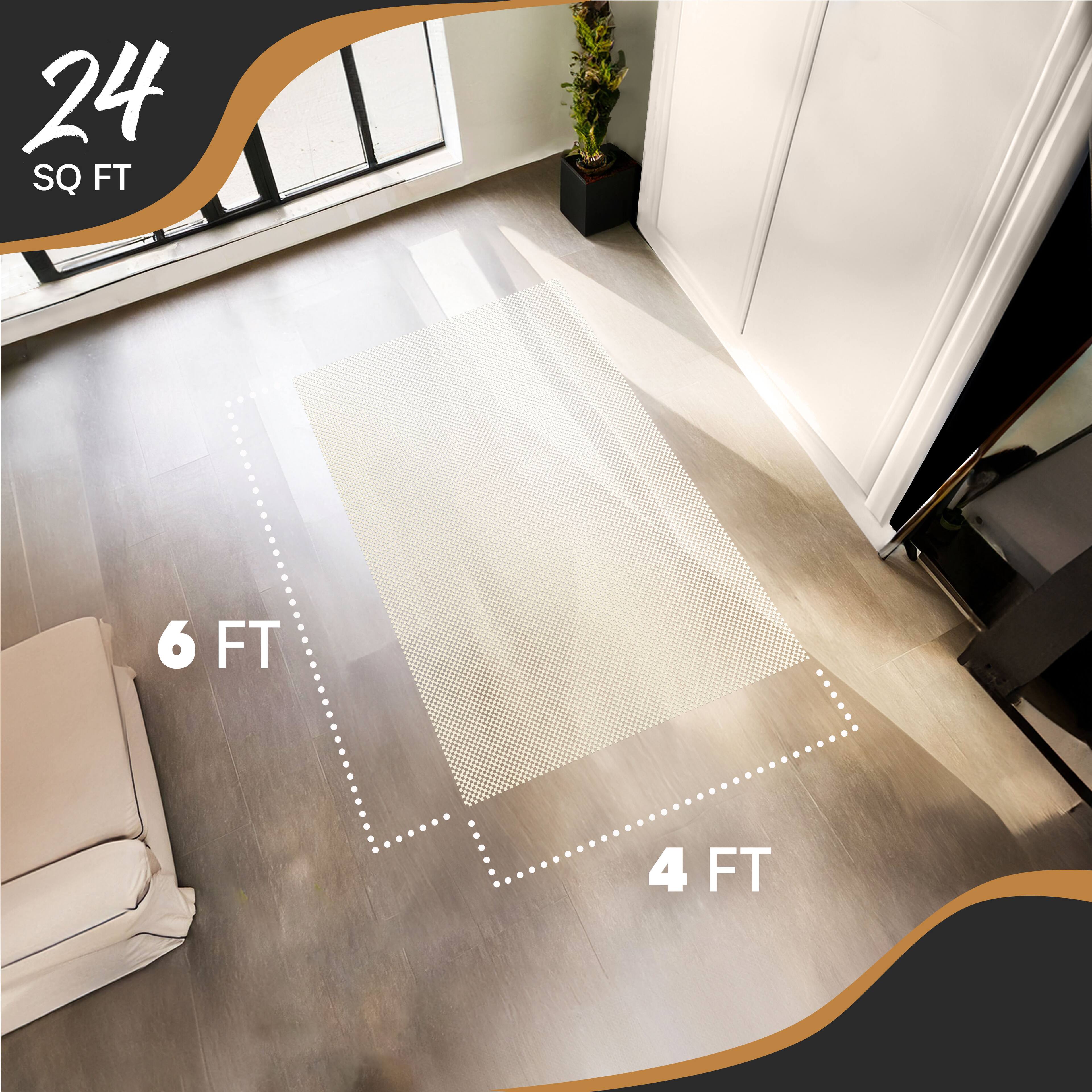 Back. Nevlers - 4 ft x 6 ft White Non Slip Rug Gripper Pad for Hard Surface Flooring - White.