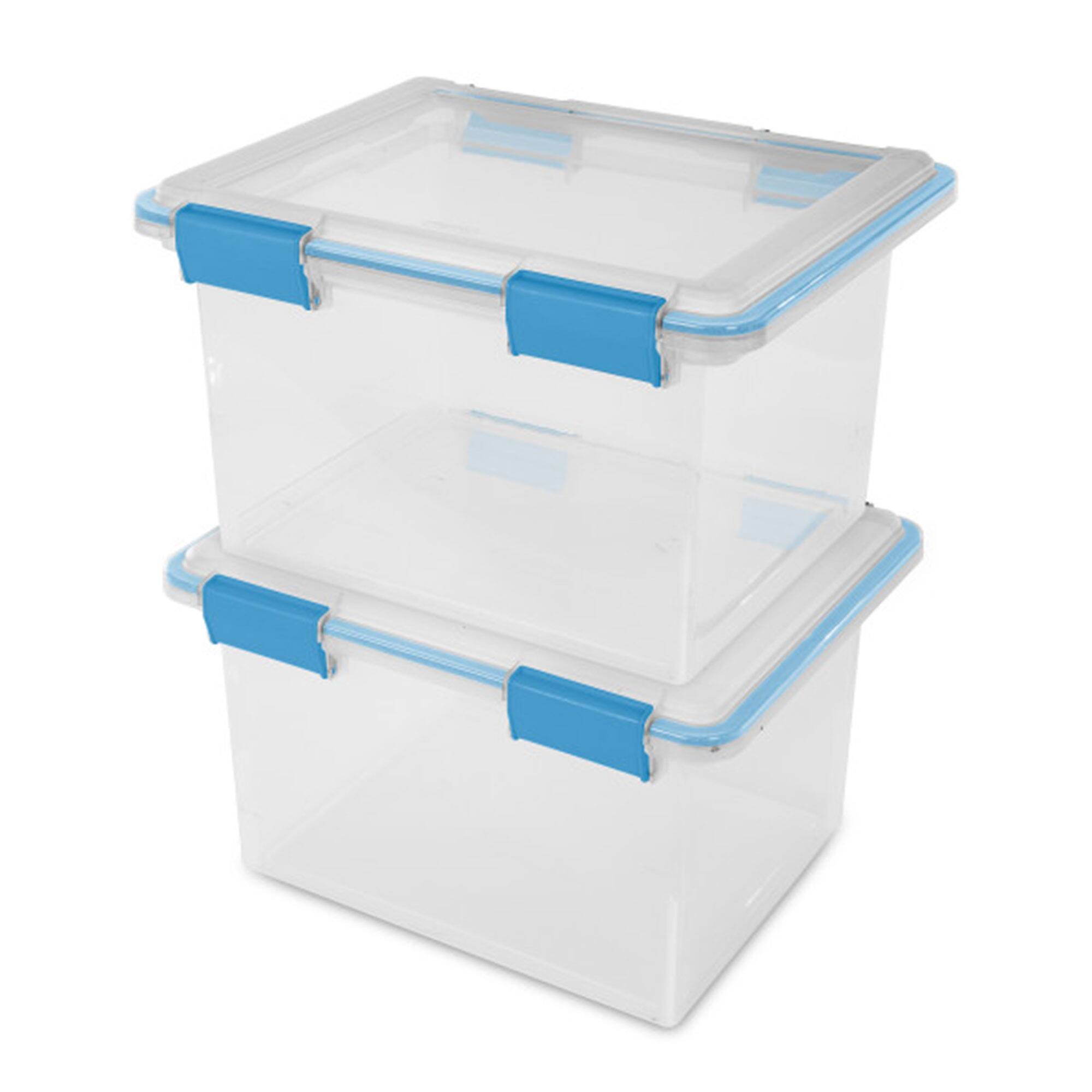 Alt View 2. Sterilite - Sterilite 32 Quart Clear Stacking Storage Container with Gasket Lid, 16 Pack.