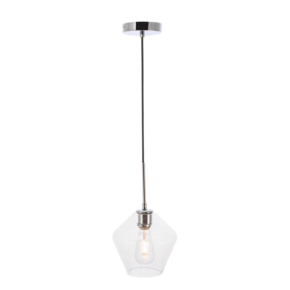 Alt View 4. Living District - Gene 1 light Chrome and Clear glass pendant - Chrome And Clear Glass.