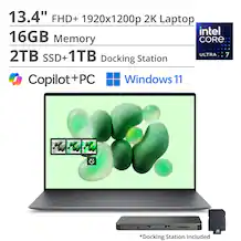 13.4" FHD+ 1920x1200p 2K Laptop
16GB Memory
2TB SSD + 1TB Docking Station
Intel Core Ultra 7
Copilot + PC
Windows 11
*Docking Station Included