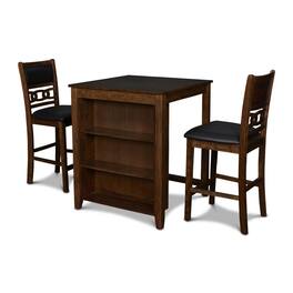 New Classic Furniture - Furniture Gia Solid Wood Counter Table 2 Chairs - Brown