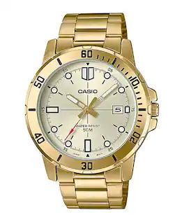 Casio - Men’s Analog Watch with Champagne Dial - MTP-VD01G-9EV - Gold