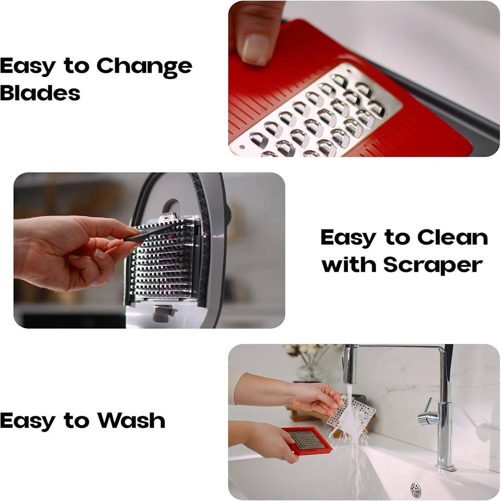 Easy to Change Blades

Easy to Clean with Scraper

Easy to Wash