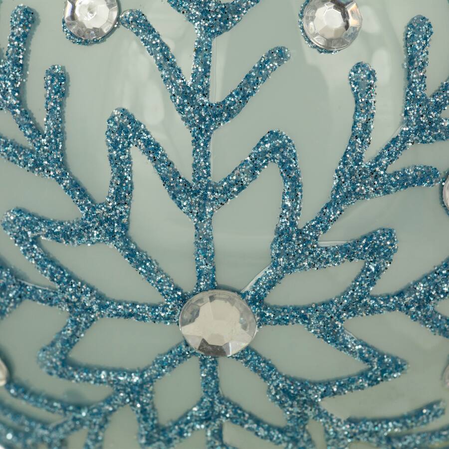 Northlight Glittered and Jeweled Snowflake Christmas Glass Ball ...