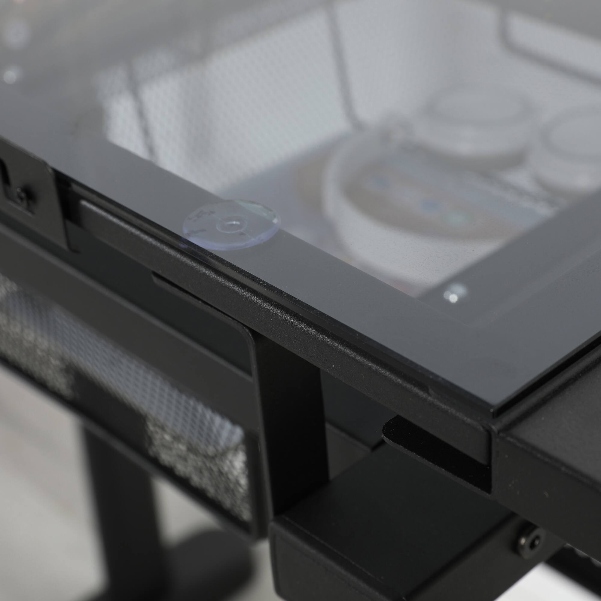 Back. Spaco - Spaco Hand Crank Drafting Table with Adjustable Drawing Desk, 2 Metal Drawers, Included Stool, Steel Frame, Tilting Top - Black.