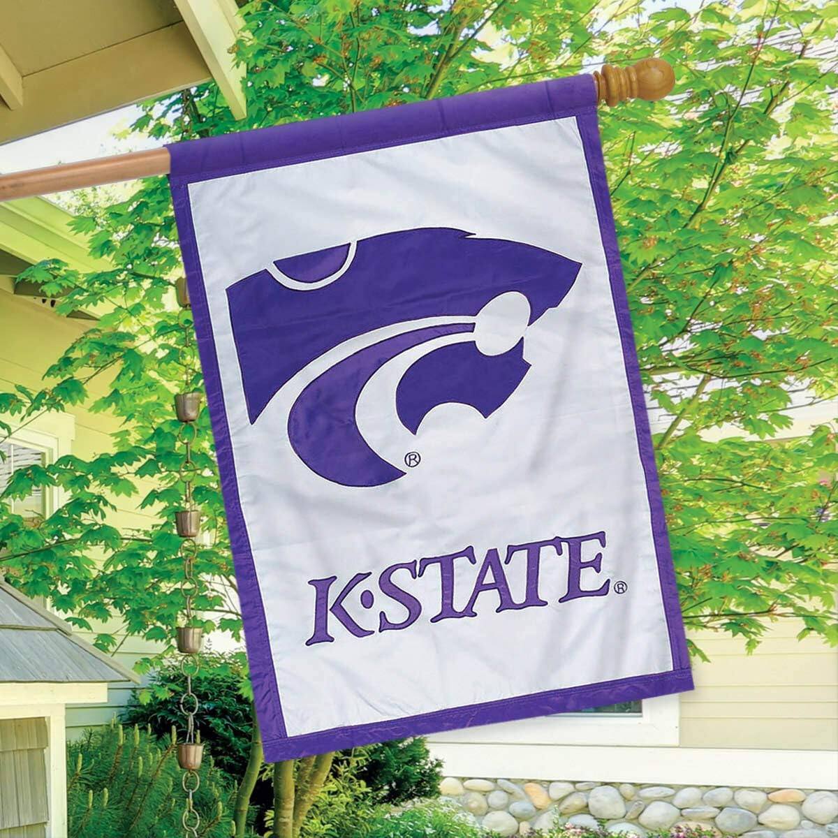 Alt View 2. Evergreen Decor - Kansas State Wildcats 28x44 Double Sided Banner Flag - Multi.