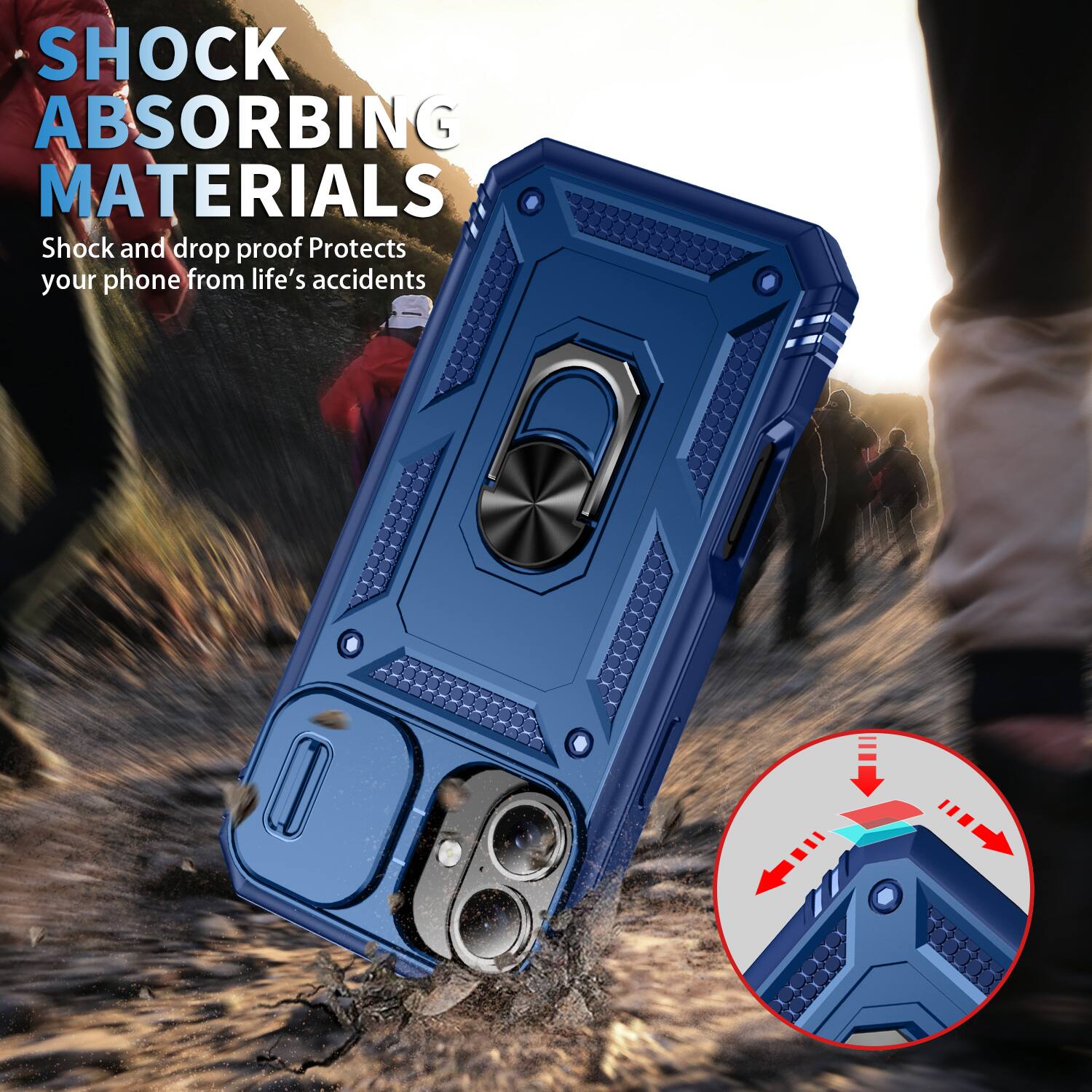 SHOCK ABSORBING MATERIALS  
Shock and drop proof  
Protects your phone from life's accidents