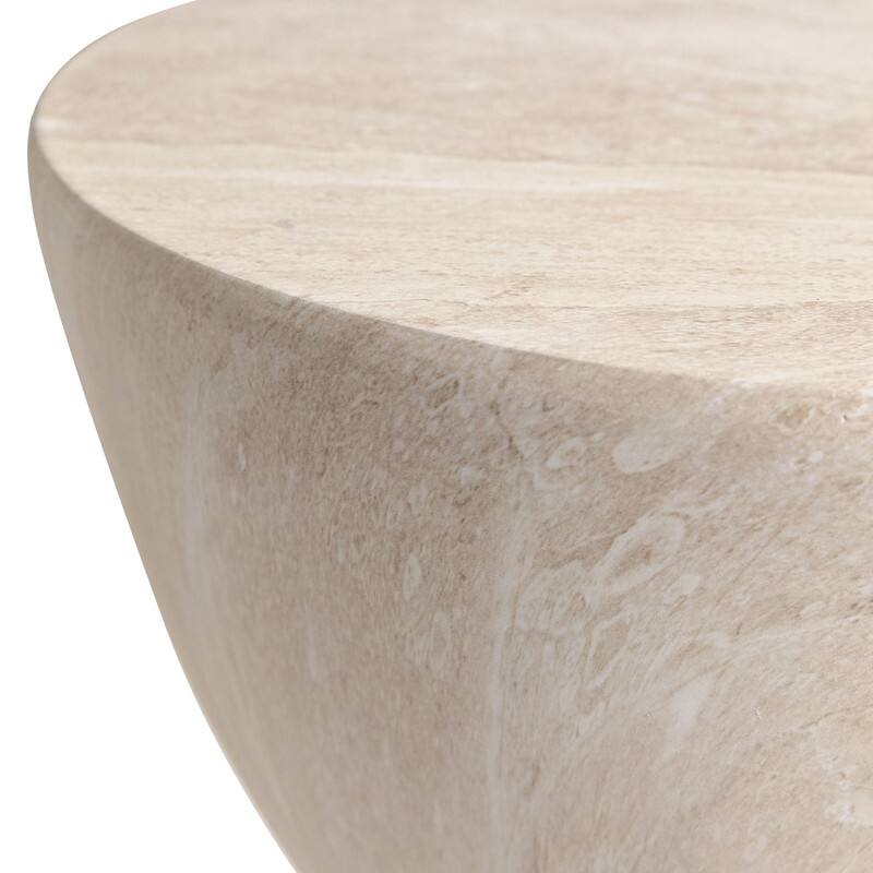 Alt View 4. LeisureMod - Loft Fiberstone Hourglass Side Table, Weather Resistant Indoor/Outdoor Pedestal Accent Table - Stone Marble.