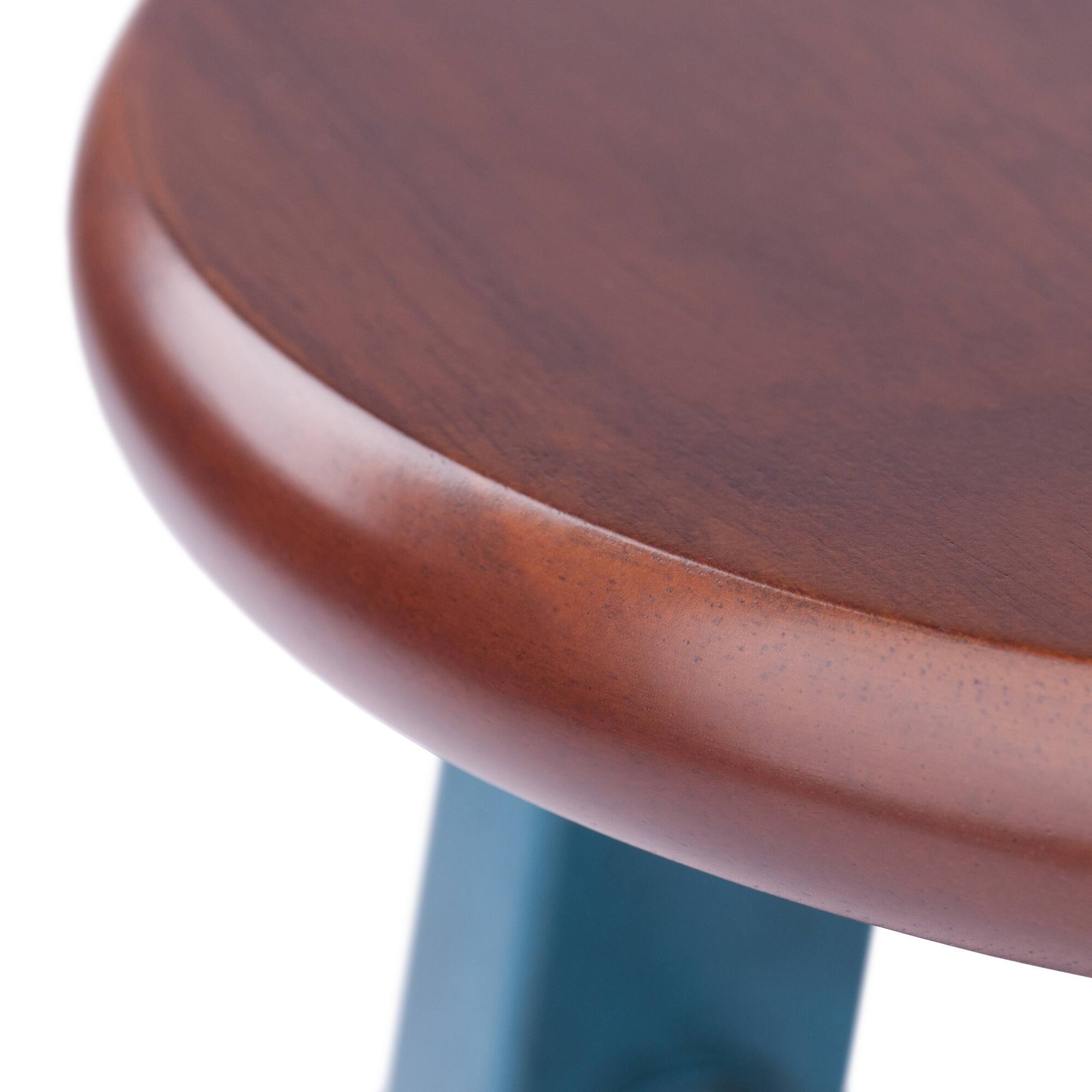 Alt View 4. Winsome Wood - Element 2-Pc Dining Stool Set, Rustic Teal & Walnut - Walnut/Rustic Teal.