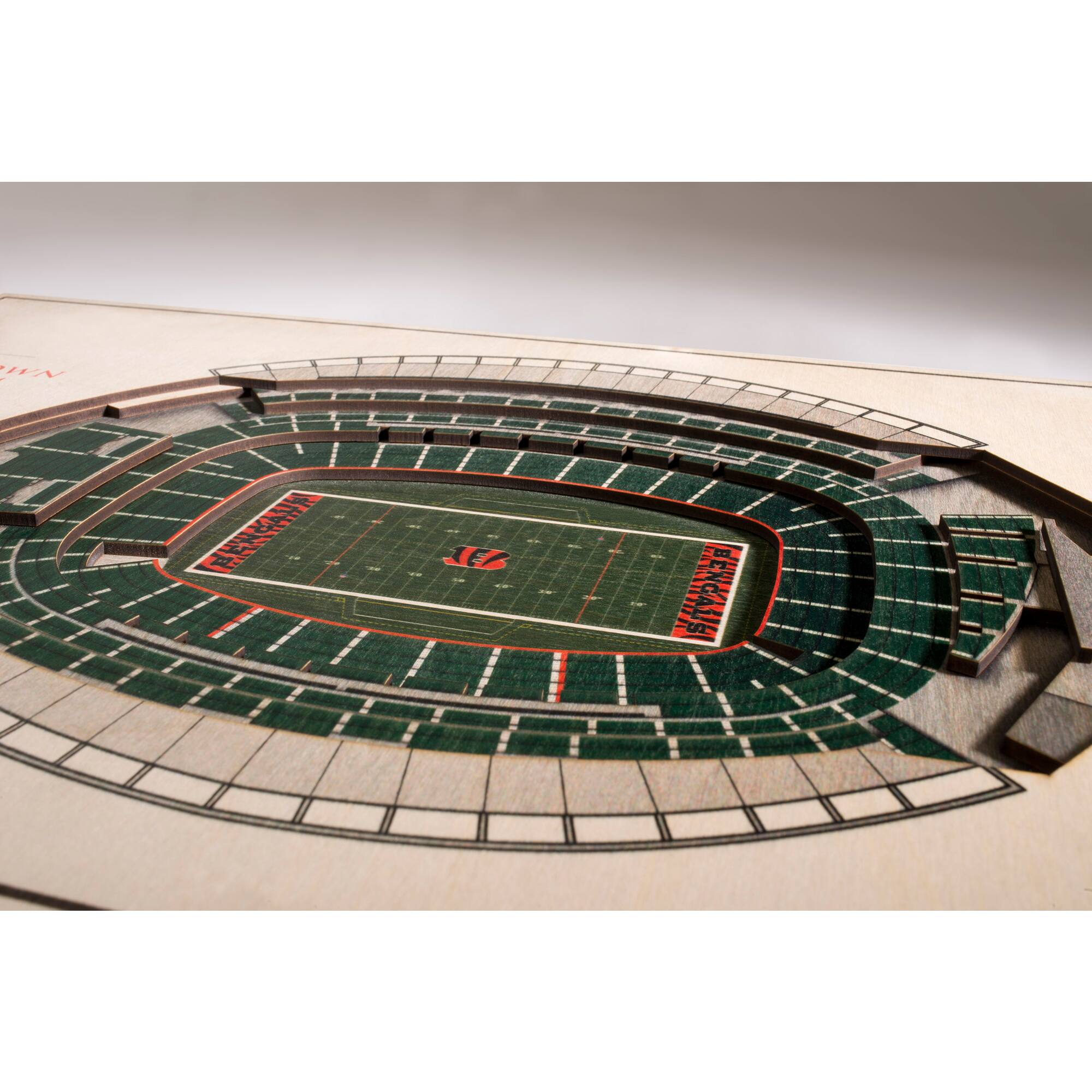 Alt View 2. YouTheFan - Cincinnati Bengals 17'' x 13'' 5-Layer StadiumViews 3D Wall Art - Brown.