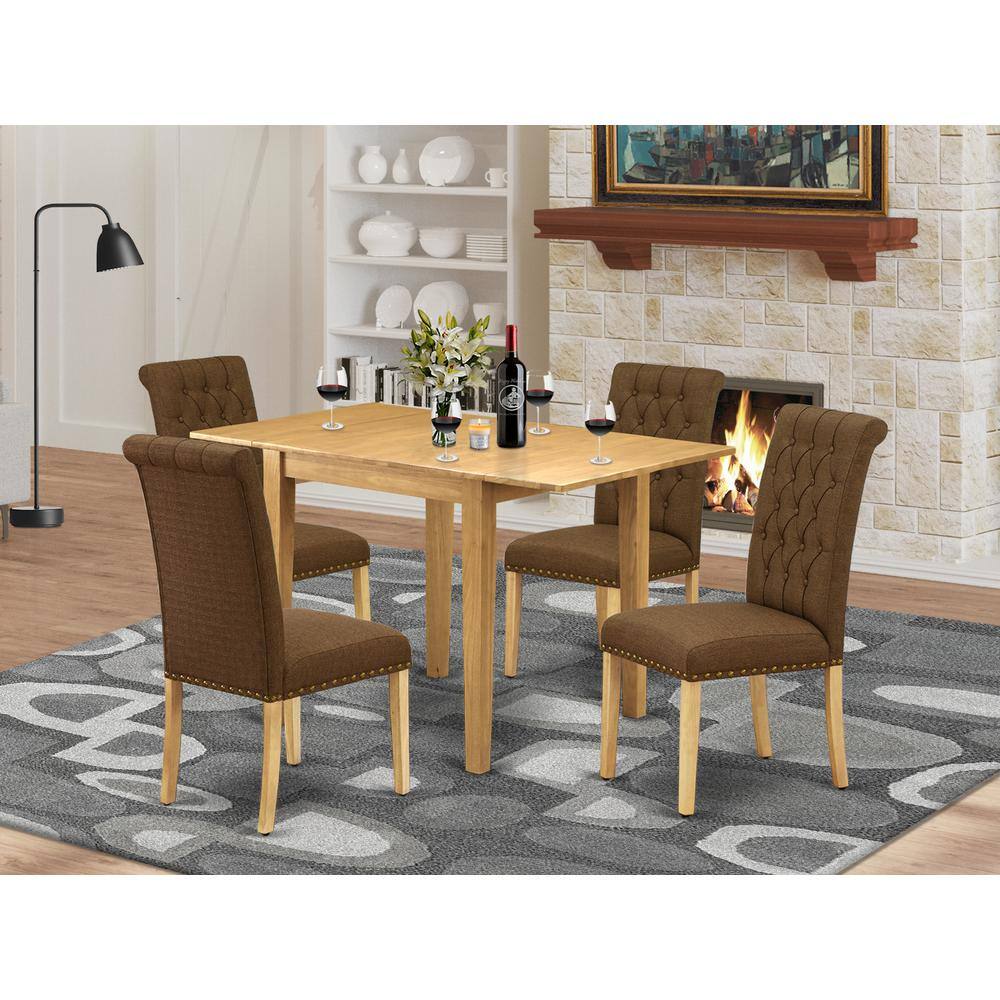 Angle. East West Furniture - Dining Room Set Oak - Brown.