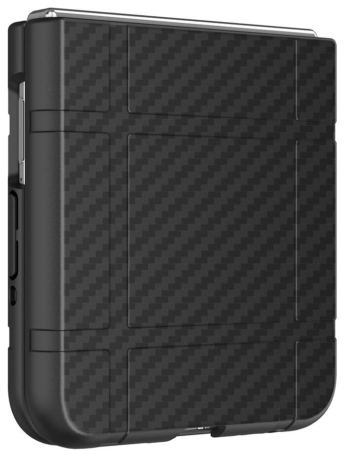 Alt View 8. Nakedcellphone - Slim Case for Motorola RAZR+ 2024/2025/2026 Flip Phone (RAZR PLUS) - Carbon Fiber.