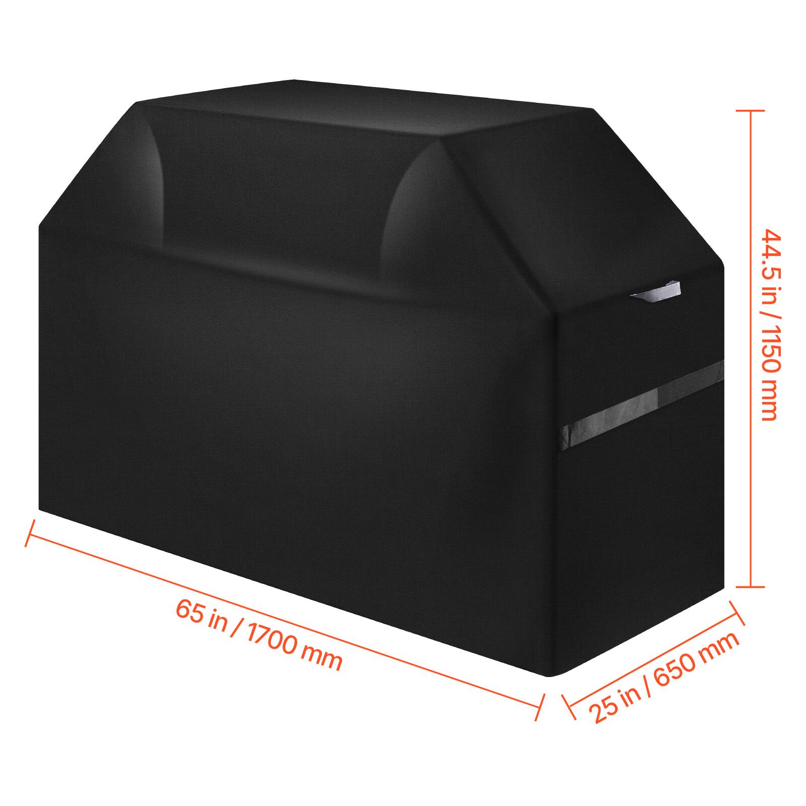 44.5 in / 1150 mm  
65 in / 1700 mm  
25 in / 650 mm