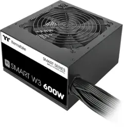 Thermaltake - Smart W3 600W 80Plus Certified ATX v3.1 Spec Power Supply - Black - Front_Zoom