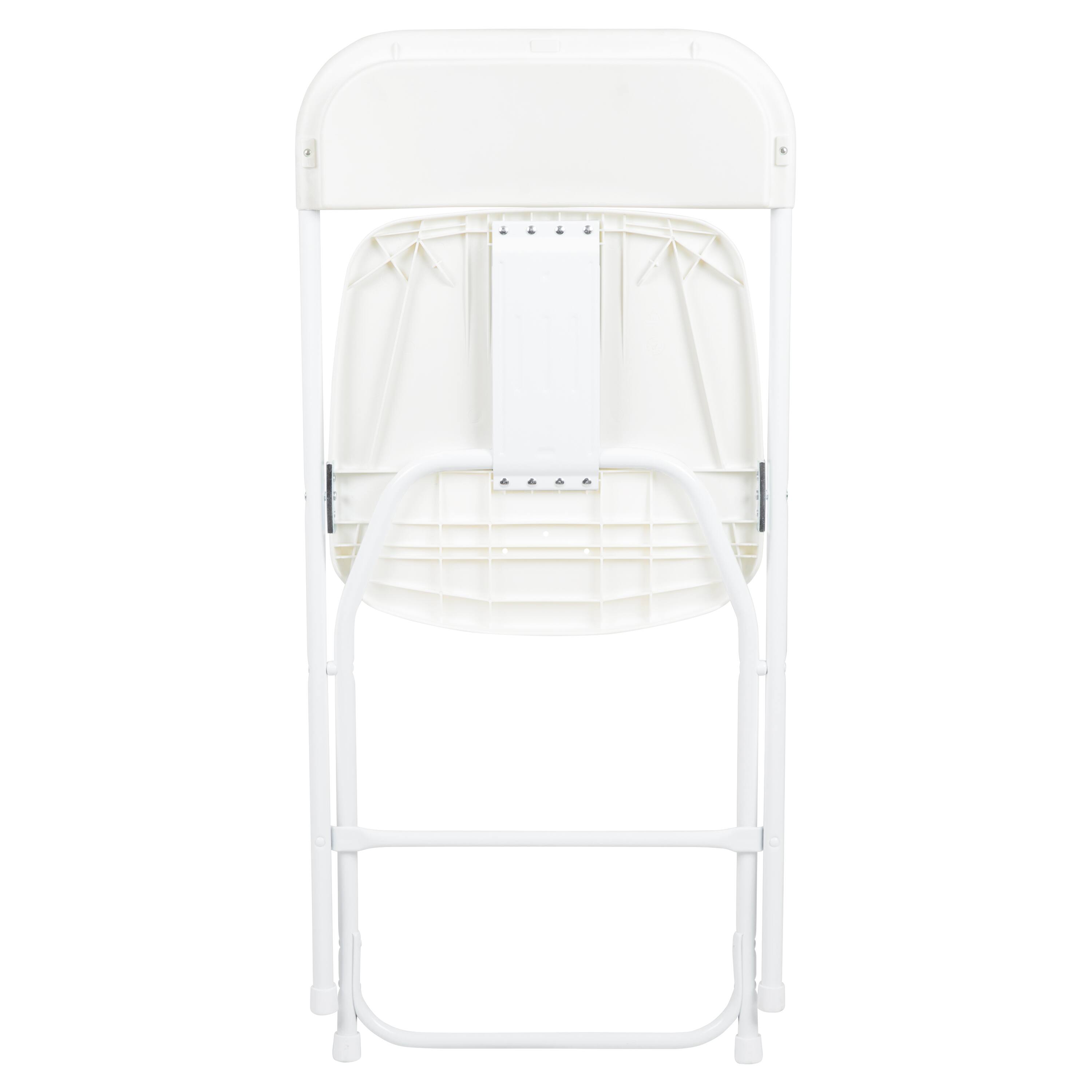 Alt View 9. Emma + Oliver - Set of 2 Stackable Folding Plastic Chairs - 650 LB Weight Capacity - White.
