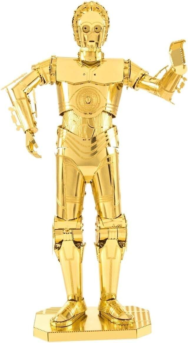 Front. Metal Earth - Metal Earth Star Wars Gold C-3P0 3D Metal Model Kit Fascinations - Silver.