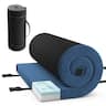 Costway - Memory Foam Camping Mattress with Anti-slip Bottom Travel Bag for Outdoor Sleeping - Blue