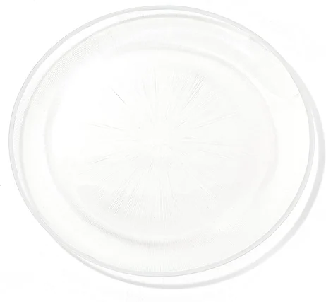 Front. American Atelier - Elite Glass Charger Plate withWhite Rim 13"D - White.