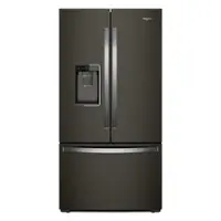 Whirlpool - 23.8 Cu. Ft. French Door Smart Refrigerator with Auto-Humidity Crispers - Black Stainless Steel - Front_Zoom