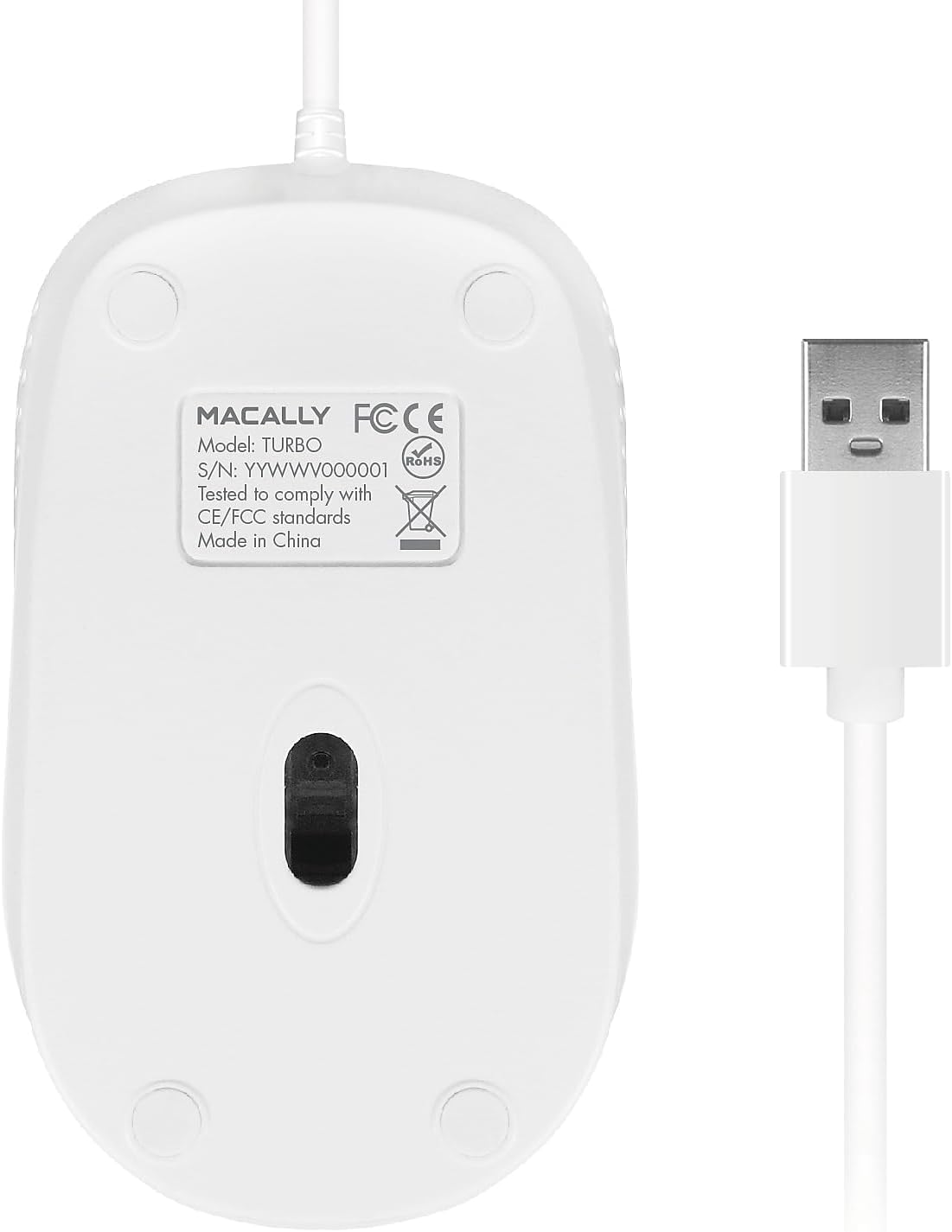 MACALLY  
Model: TURBO  
S/N: YYWWV000001  
Tested to comply with CE/FCC standards  
Made in China