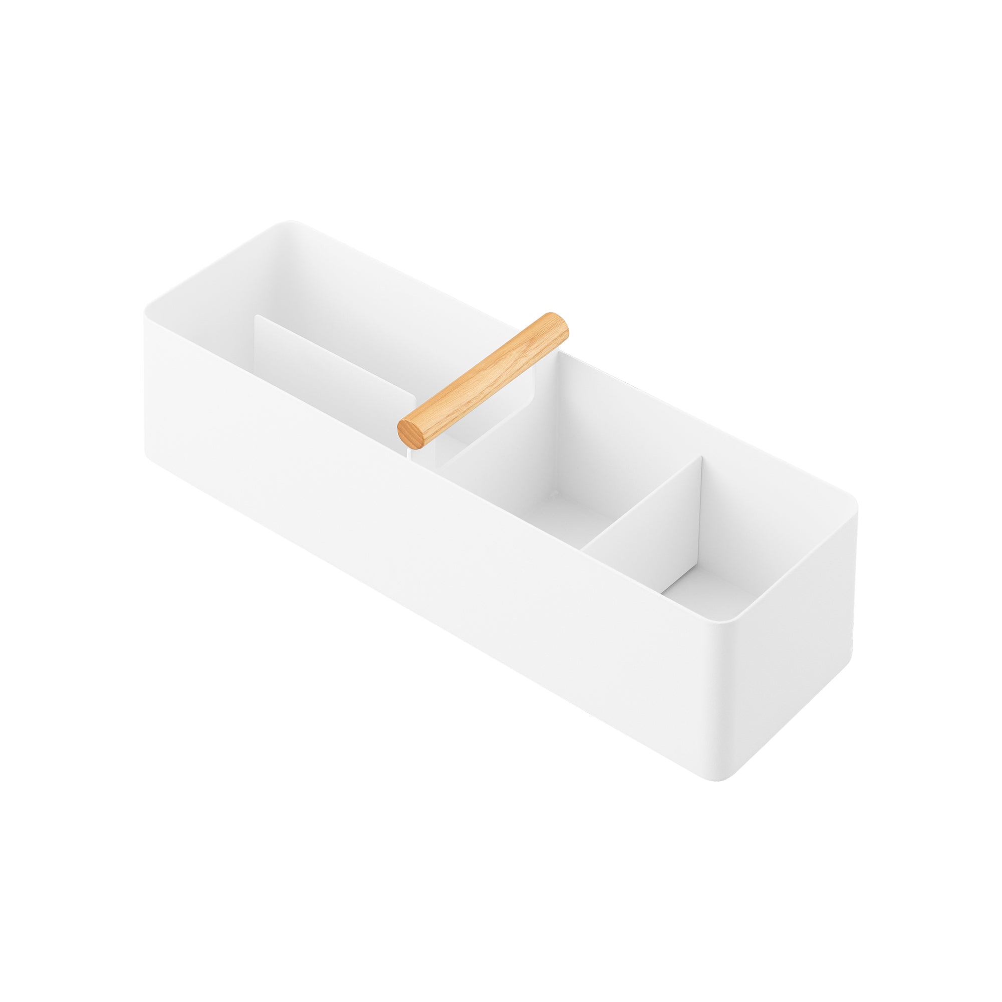 Angle. Yamazaki Home - Slim Storage Box - Steel + Wood.