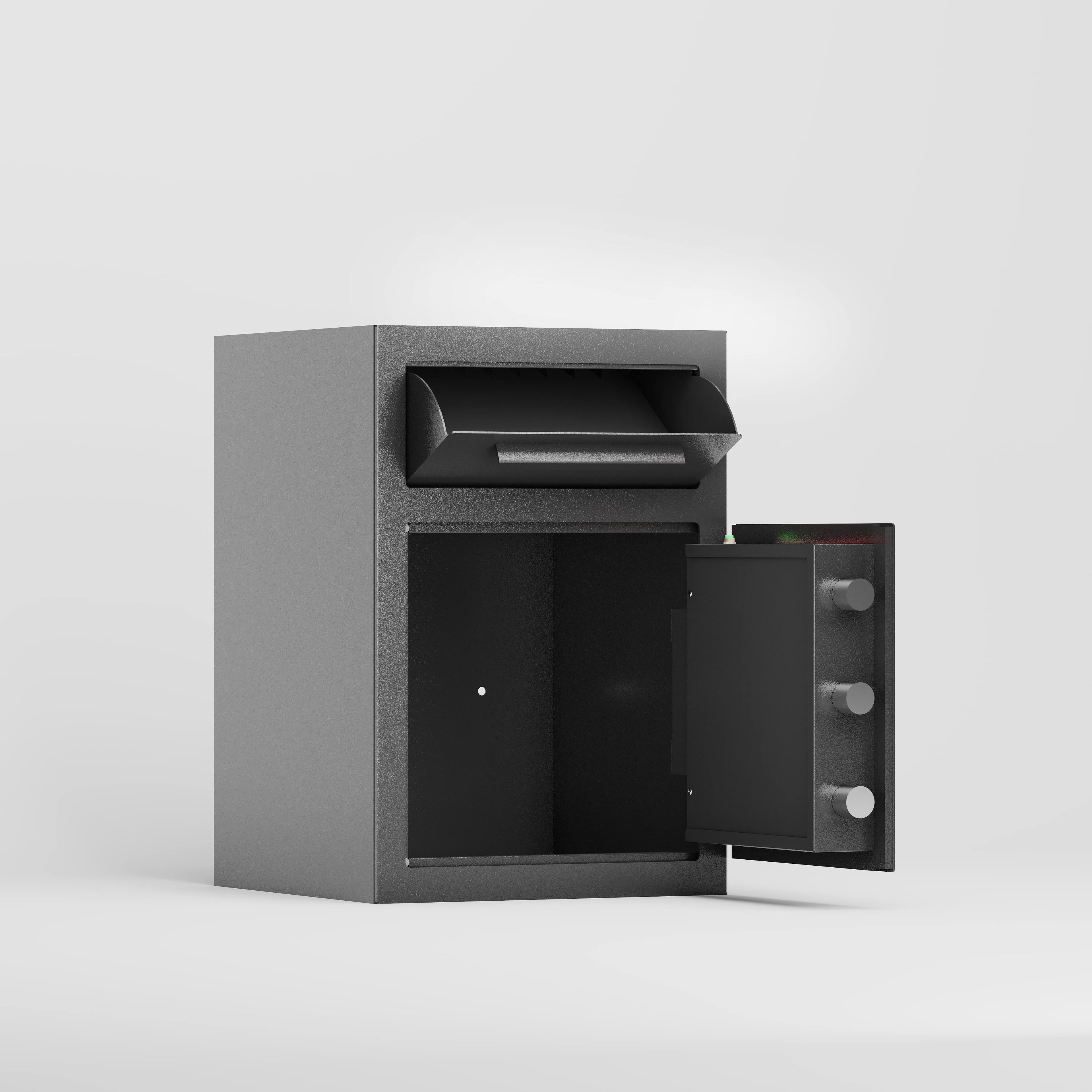 Left. Lycvki - Digital Depository Safe with Electronic Keypad Lock and Front Deposit Slot.