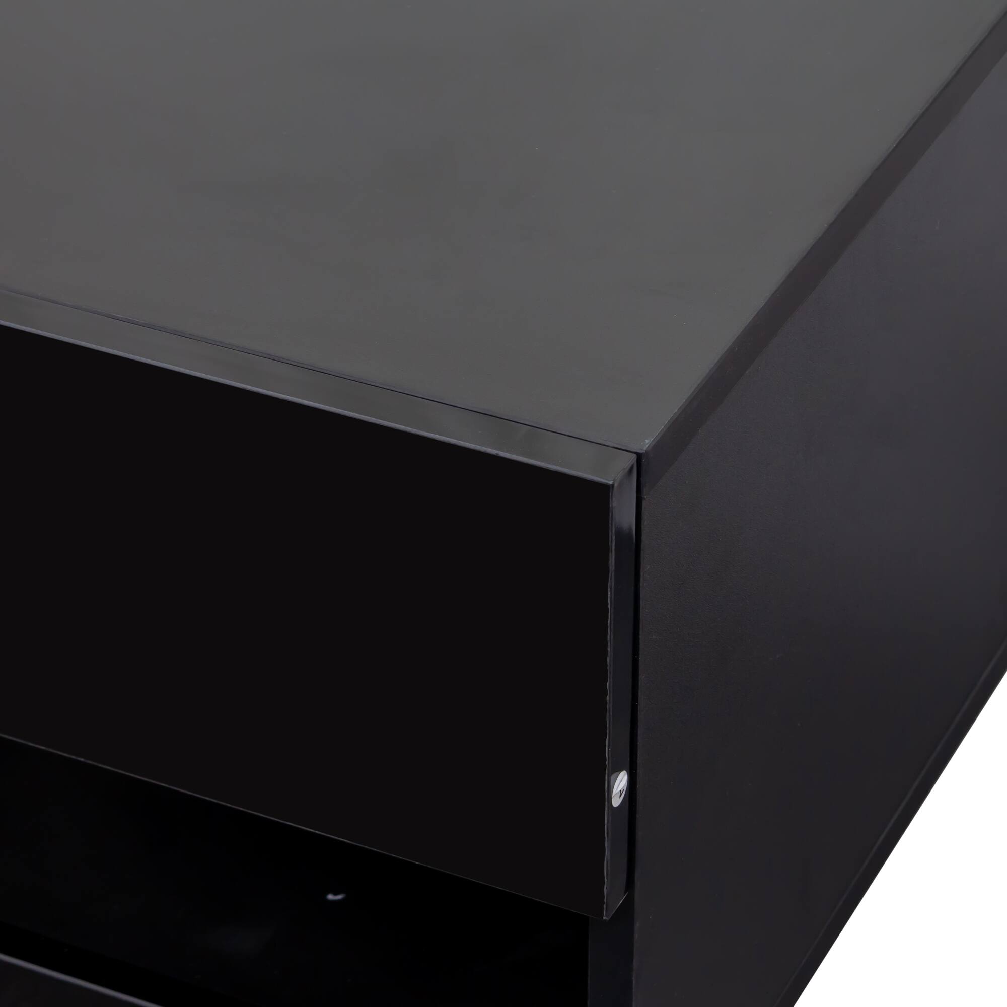 Alt View 8. GOODSILO - Wall Mounted Floating TV Stand with LED Lights and Charging Station - Black.