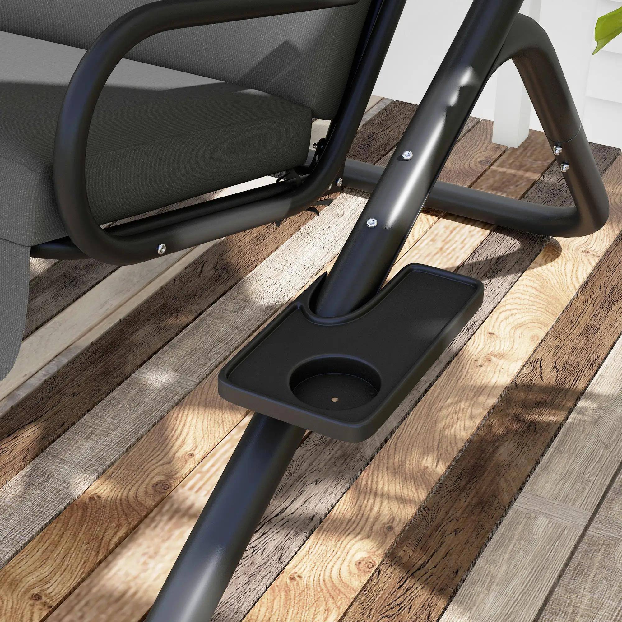 Alt View 1. Resenkos - Resenkos 2-Seater Swing With Canopy, Patio Garden Swing, Poolside Relaxation, Backyard Seating, Gray.