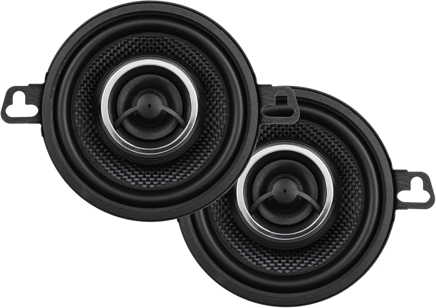 Front. Jensen - APEX Power Series 3.5" 2-Way Premium Aramid Fiber Car Speakers (Pair) | 75 Watts Peak Power (25W RMS) Per Speaker - Black.