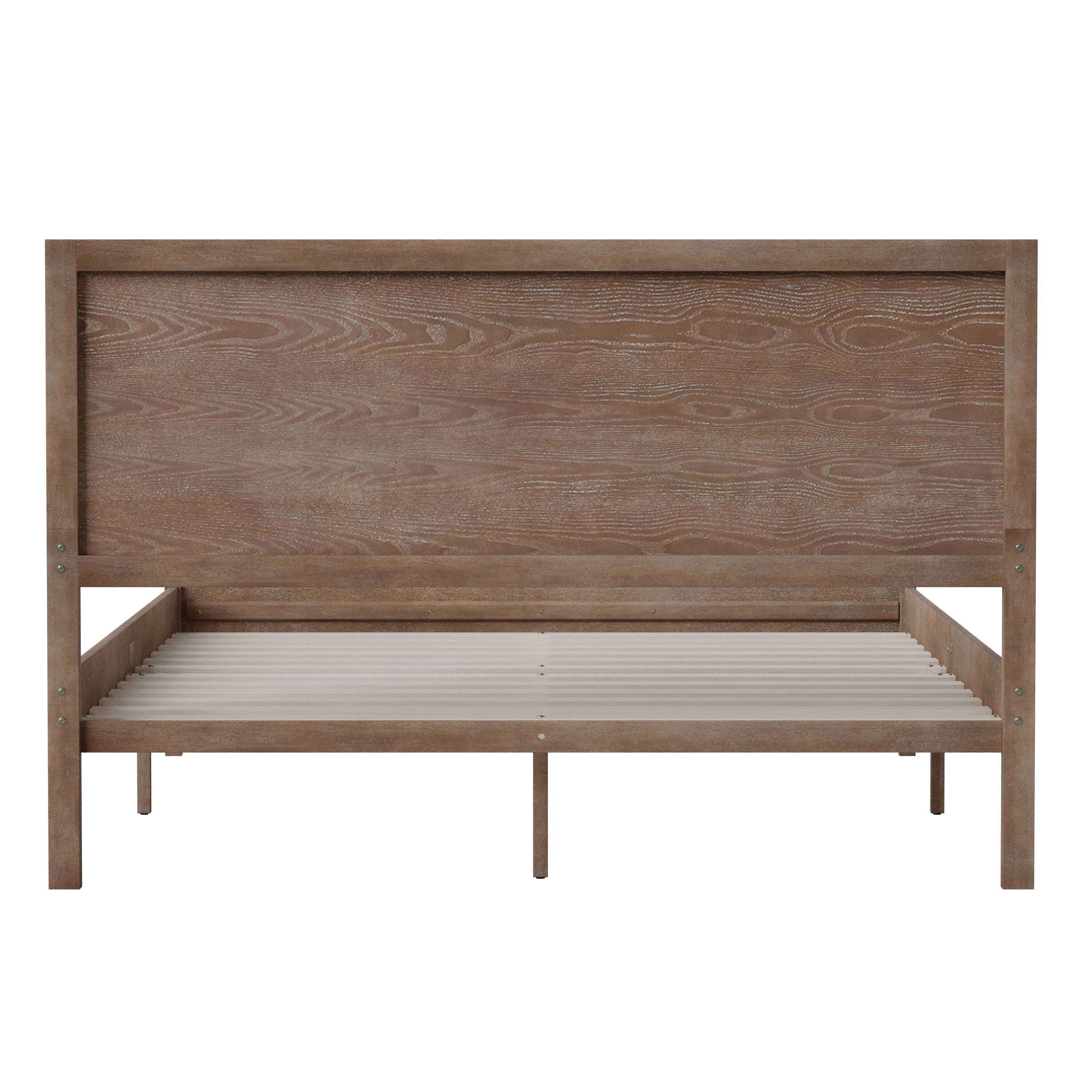 Alt View 7. Emma + Oliver - Ashton Classic Wooden Platform Bed with Headboard - Light Brown.