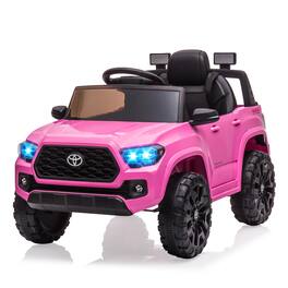 GARVEE - Licensed Toyota Tacoma 12V Ride-On Car w/ Remote, 2 Speeds & Headlights for Kids 3-8 - Pink