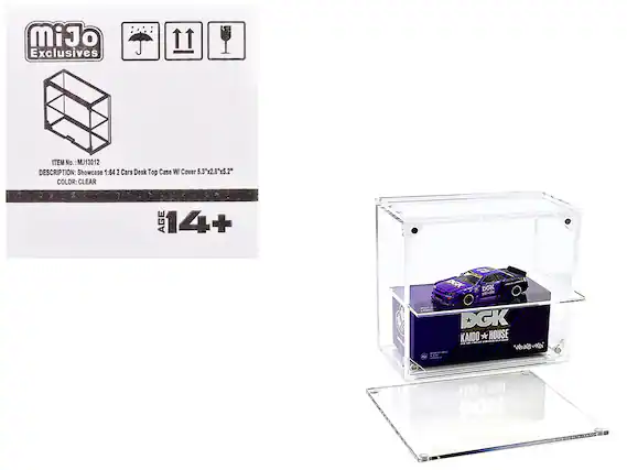 MiJo Exclusives
ITEM No.: MJ13012
DESCRIPTION: Showcase 1:64 2 Cars Desk Top Case W/ Cover 5.3"x2.8"x5.2"
COLOR: CLEAR
AGE 14+
DGK
DGK
DGK KAIDO HOUSE
KVIDO Y HONSE pek
10 TELLAND